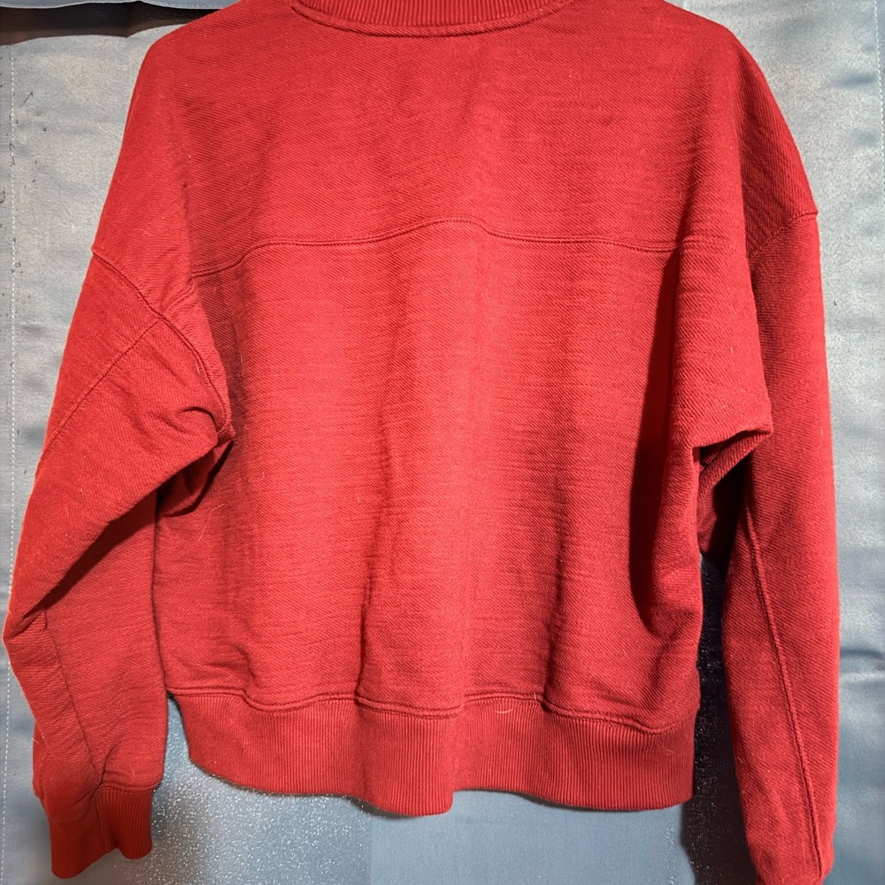 Time and Tru Women's Deep Red Crew Neck Sweater - Picture 9 of 9